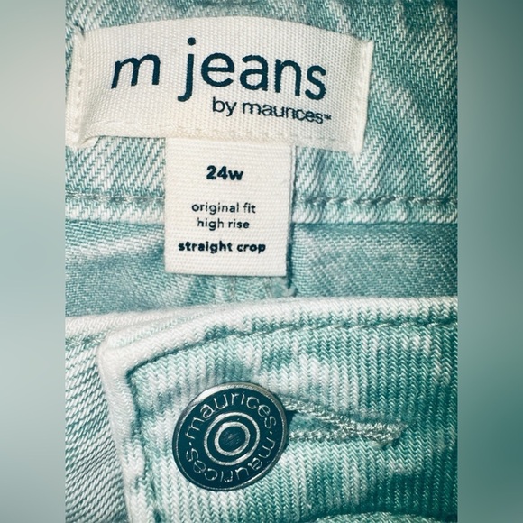 “MAURICES” Plus Size 24W Acid Green Ripped Jeans NWOT 🏷️​ - Picture 6 of 9